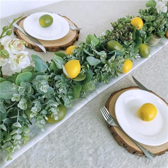 28 Pcs Fake Lemon Artificial Fruits Vivid Green and Yellow Lemon Mixed Set - Picture 4 of 8